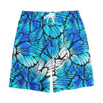 Blue Butterfly Wings Pattern Print Cotton Shorts
