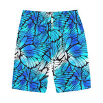 Blue Butterfly Wings Pattern Print Cotton Shorts