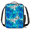 Blue Butterfly Wings Pattern Print Crossbody Lunch Bag