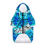 Blue Butterfly Wings Pattern Print Dog Zip Up Hoodie