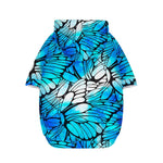 Blue Butterfly Wings Pattern Print Dog Zip Up Hoodie