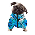 Blue Butterfly Wings Pattern Print Dog Zip Up Jacket