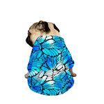 Blue Butterfly Wings Pattern Print Dog Zip Up Jacket