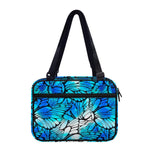 Blue Butterfly Wings Pattern Print Double Strap Bible Bag