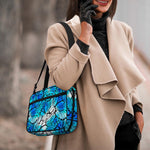 Blue Butterfly Wings Pattern Print Double Strap Bible Bag