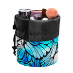 Blue Butterfly Wings Pattern Print Drawstring Makeup Bag