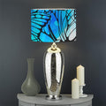 Blue Butterfly Wings Pattern Print Drum Lamp Shade