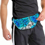Blue Butterfly Wings Pattern Print Fanny Pack