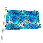 Blue Butterfly Wings Pattern Print Flag
