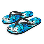 Blue Butterfly Wings Pattern Print Flip Flops
