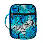 Blue Butterfly Wings Pattern Print Front Pocket Bible Bag