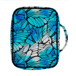 Blue Butterfly Wings Pattern Print Front Pocket Bible Bag