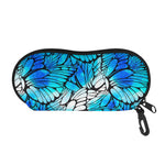 Blue Butterfly Wings Pattern Print Glasses Case