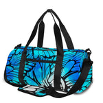 Blue Butterfly Wings Pattern Print Gym Bag