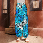 Blue Butterfly Wings Pattern Print Harem Pants