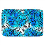 Blue Butterfly Wings Pattern Print Indoor Door Mat