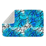 Blue Butterfly Wings Pattern Print Indoor Door Mat