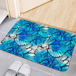 Blue Butterfly Wings Pattern Print Indoor Door Mat