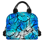 Blue Butterfly Wings Pattern Print Insulated Lunch Bag