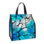Blue Butterfly Wings Pattern Print Insulated Lunch Tote