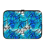 Blue Butterfly Wings Pattern Print Laptop Sleeve