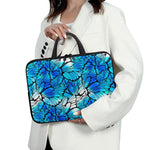 Blue Butterfly Wings Pattern Print Laptop Sleeve With Handle