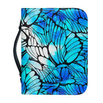 Blue Butterfly Wings Pattern Print Leather Bible Cover