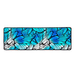 Blue Butterfly Wings Pattern Print Long Kitchen Mat