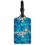 Blue Butterfly Wings Pattern Print Luggage Tag