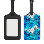 Blue Butterfly Wings Pattern Print Luggage Tag