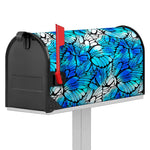 Blue Butterfly Wings Pattern Print Mailbox Cover