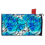 Blue Butterfly Wings Pattern Print Mailbox Cover
