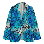 Blue Butterfly Wings Pattern Print Men's Blazer