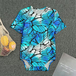 Blue Butterfly Wings Pattern Print Men's Bodysuit