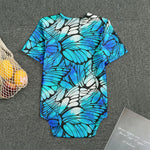Blue Butterfly Wings Pattern Print Men's Bodysuit