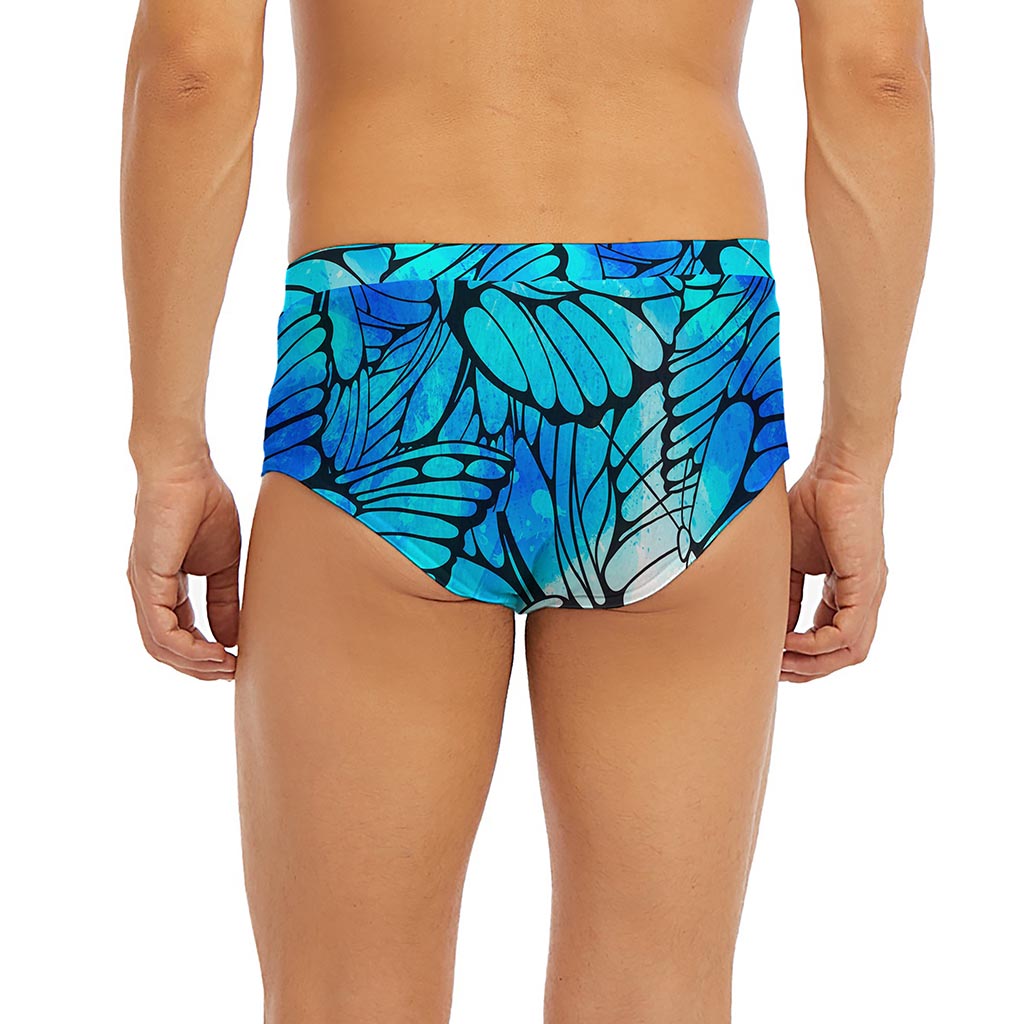 Blue Butterfly Wings Pattern Print Men's Briefs