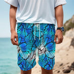 Blue Butterfly Wings Pattern Print Men's Cargo Shorts