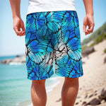 Blue Butterfly Wings Pattern Print Men's Cargo Shorts