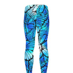 Blue Butterfly Wings Pattern Print Men's leggings