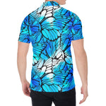 Blue Butterfly Wings Pattern Print Men's Shirt