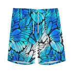 Blue Butterfly Wings Pattern Print Men's Sports Shorts