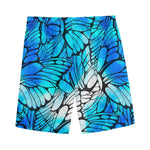 Blue Butterfly Wings Pattern Print Men's Sports Shorts