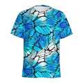 Blue Butterfly Wings Pattern Print Men's Athletic T-Shirt