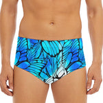 Blue Butterfly Wings Pattern Print Men's Triangle Swim Briefs