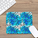 Blue Butterfly Wings Pattern Print Mouse Pad