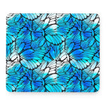 Blue Butterfly Wings Pattern Print Mouse Pad
