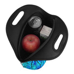 Blue Butterfly Wings Pattern Print Neoprene Lunch Bag