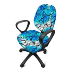 Blue Butterfly Wings Pattern Print Office Chair Cover