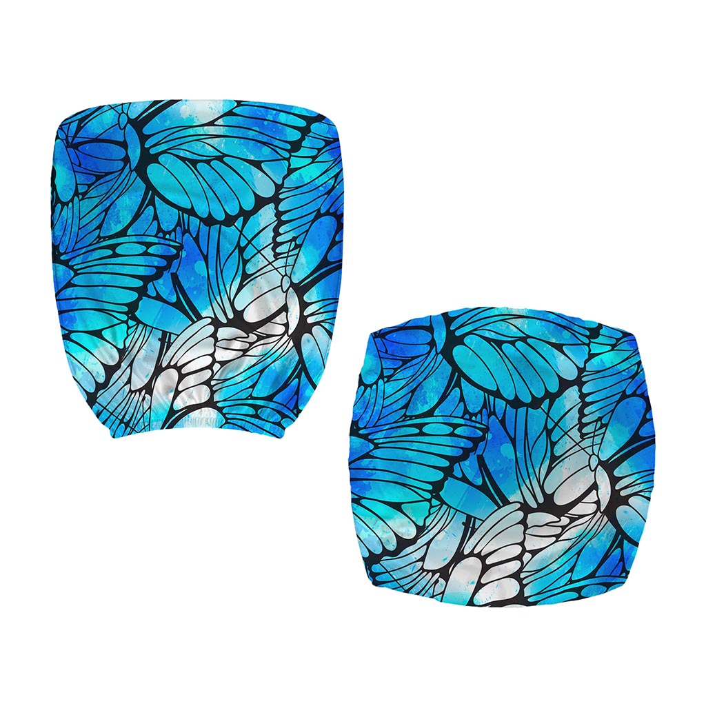 Blue Butterfly Wings Pattern Print Office Chair Cover