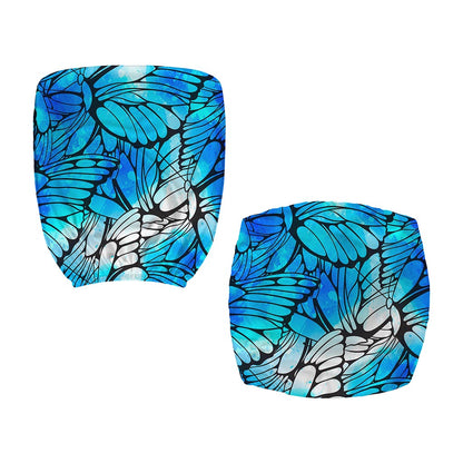 Blue Butterfly Wings Pattern Print Office Chair Cover